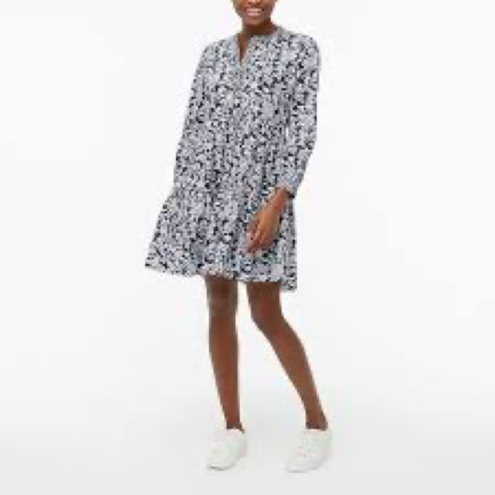 J crew mixed print tiered dress, floral sz S $110